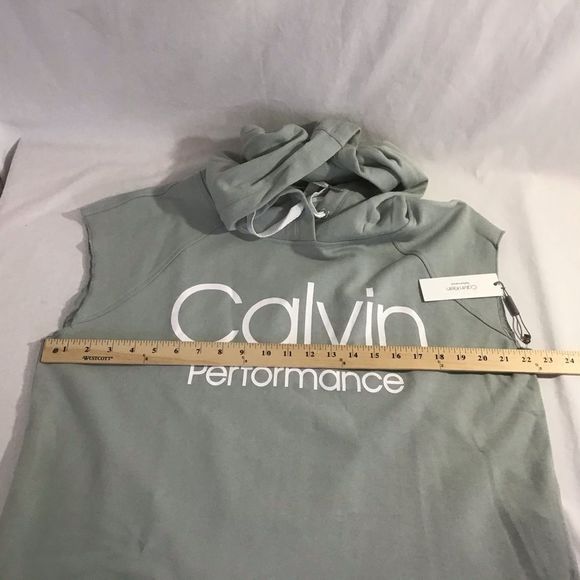 New Calvin Klein Boxy Cropped Logo Terry Hoodie - Picture 6 of 7